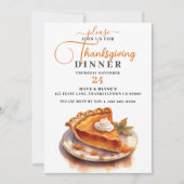 Traditioneel Pumpkin Pie Thanksgiving Diner Kaart (Voorkant)