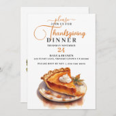 Traditioneel Pumpkin Pie Thanksgiving Diner Kaart (Voorkant / Achterkant)