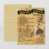 Traditioneel recept voor pecanpastaart op vakantie briefkaart (Voorkant / Achterkant)