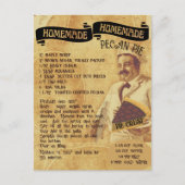 Traditioneel recept voor pecanpastaart op vakantie briefkaart (Voorkant)