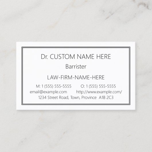 Traditioneel recht Professioneel Visitekaartje (Voorkant)