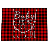Traditioneel Red Black Country Check Pset Pattern Large Cadeautasje (Voorkant)