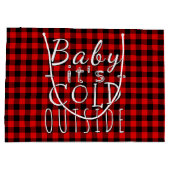Traditioneel Red Black Country Check Pset Pattern Large Cadeautasje (Achterkant)