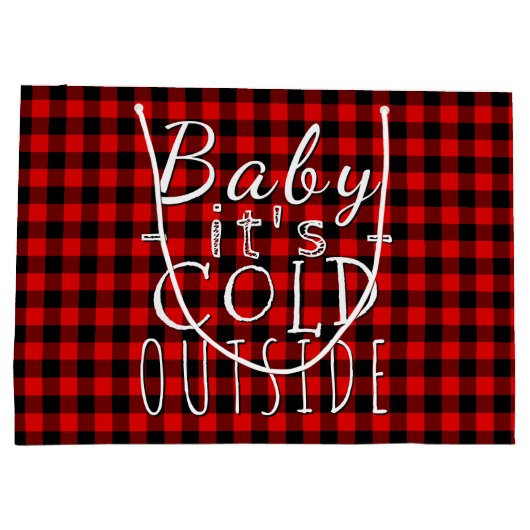 Traditioneel Red Black Country Check Pset Pattern Large Cadeautasje (Achterkant)