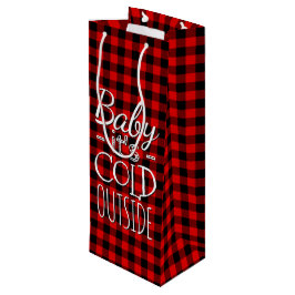 Traditioneel Red Black Country Check Pset Pattern Wijn Cadeautas