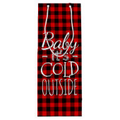 Traditioneel Red Black Country Check Pset Pattern Wijn Cadeautas (Achterkant)