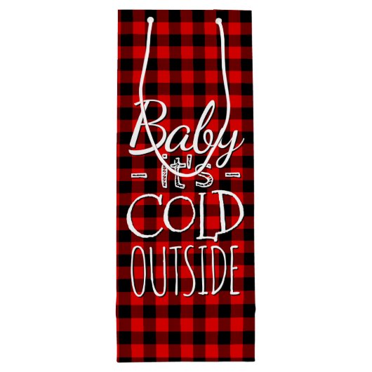 Traditioneel Red Black Country Check Pset Pattern Wijn Cadeautas (Achterkant)