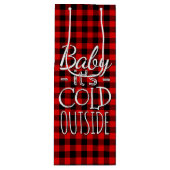 Traditioneel Red Black Country Check Pset Pattern Wijn Cadeautas (Voorkant)