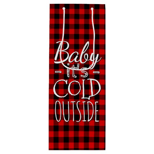 Traditioneel Red Black Country Check Pset Pattern Wijn Cadeautas (Voorkant)