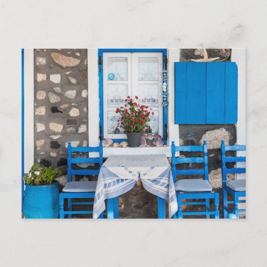Traditioneel restaurant Oia Santorini Griekenland Briefkaart (Voorkant)