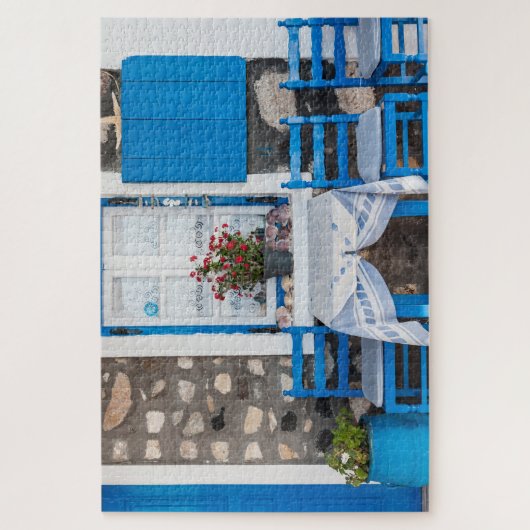 Traditioneel restaurant Oia Santorini Griekenland Legpuzzel (Verticaal)