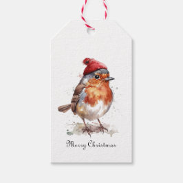 Traditioneel Robin Kerstcadeau Afwerking Cadeaulabel