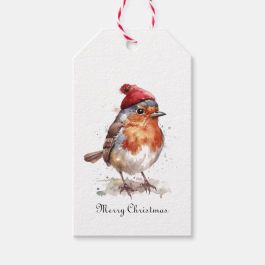 Traditioneel Robin Kerstcadeau Afwerking Cadeaulabel (Voorkant)