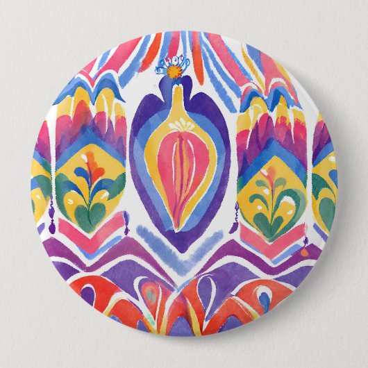 traditioneel Roemeens decor Ronde Button 4,0 Cm (Voorkant)