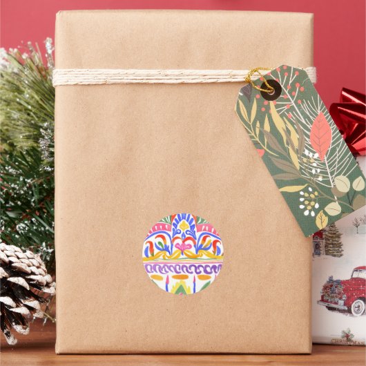 traditioneel Roemeens decor Ronde Sticker (Feestdagen)