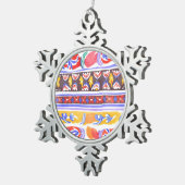 traditioneel Roemeens decor Tin Sneeuwvlok Ornament (Rechts)