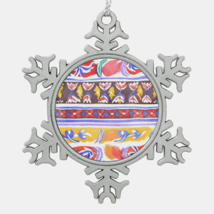 traditioneel Roemeens decor Tin Sneeuwvlok Ornament