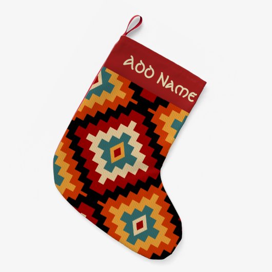 Traditioneel Roemeens Folk Art Pattern Kleine Kerstsok (Voorkant (Hangend))