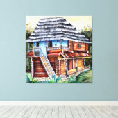 Traditioneel Roemeens oud huis in Transsylvanië Canvas Afdruk (Insitu (Houten vloer))