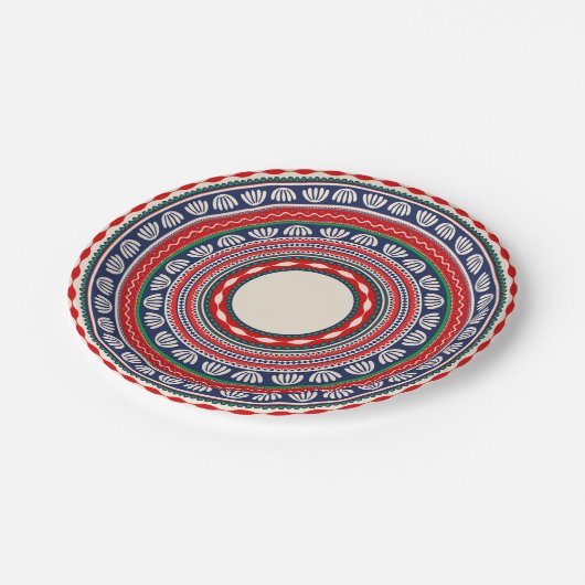 Traditioneel Roemeens patroon Papieren Bordje (Gekanteld)