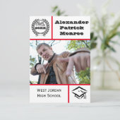 Traditioneel Rood - 3x5 Afstudeeraankondiging Kaart (Staand voorkant)