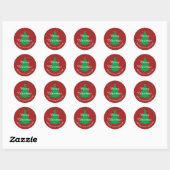 Traditioneel rood aangepaste Kerst sticker (Vel)