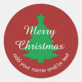 Traditioneel rood aangepaste Kerst sticker (Voorkant)