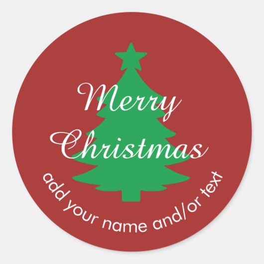 Traditioneel rood aangepaste Kerst sticker (Voorkant)
