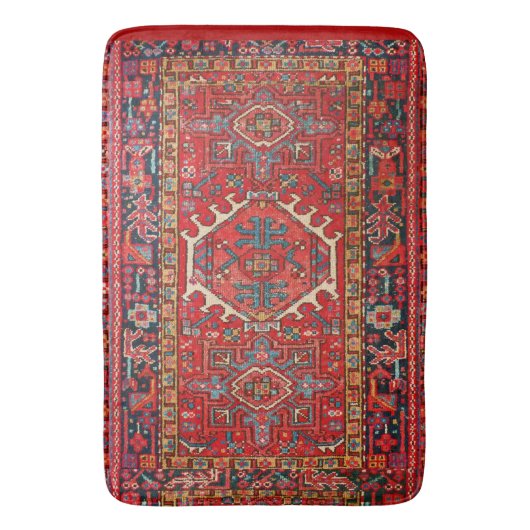 Traditioneel rood Antiek oosterachtig Perzisch Badmat (Voorkant Verticaal)