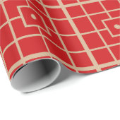 Traditioneel rood en goudChinees geometrisch patro Cadeaupapier (Rol Hoek)