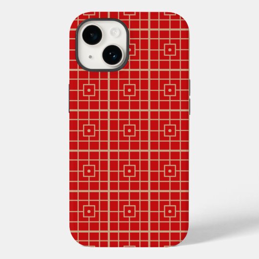 Traditioneel rood en goudChinees geometrisch patro Case-Mate iPhone Case (Achterkant)