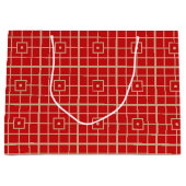 Traditioneel rood en goudChinees geometrisch patro Groot Cadeauzakje (Voorkant)