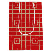 Traditioneel rood en goudChinees geometrisch patro Medium Cadeauzakje (Achterkant)