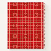Traditioneel rood en goudChinees geometrisch patro Notitieboek (Achterkant)