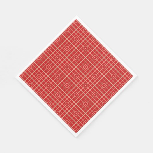 Traditioneel rood en goudChinees geometrisch patro Servet (Hoek)
