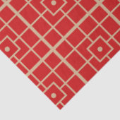 Traditioneel rood en goudChinees geometrisch patro Tissuepapier (Detail)