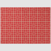 Traditioneel rood en goudChinees geometrisch patro Tissuepapier (Voorkant)