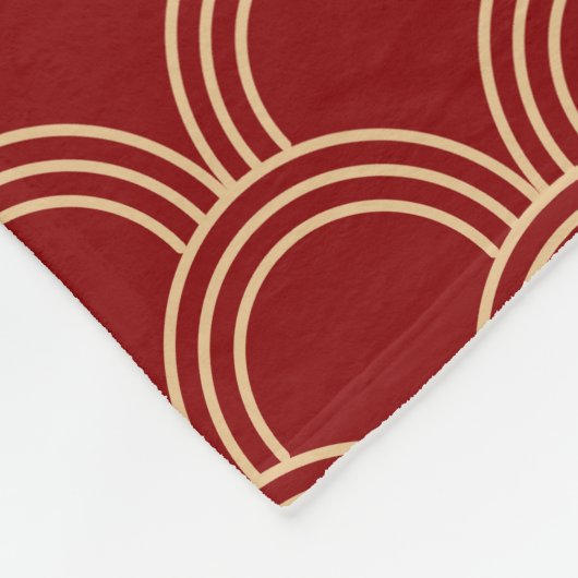 Traditioneel rood- en goudpatroon fleece deken (Hoek)