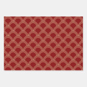 Traditioneel rood- en goudpatroon inpakpapier vel (Voorkant 2)