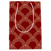 Traditioneel rood- en goudpatroon medium cadeauzakje (Voorkant)