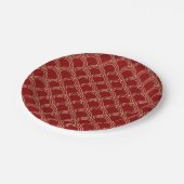 Traditioneel rood- en goudpatroon papieren bordje (Gekanteld)