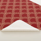 Traditioneel rood- en goudpatroon sherpa deken (3/4)