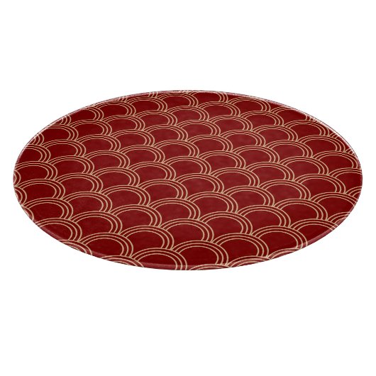 Traditioneel rood- en goudpatroon snijplank (Hoek)