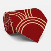 Traditioneel rood- en goudpatroon stropdas (Opgerold)