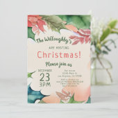 Traditioneel rood en groen kerstfeest kaart (Staand voorkant)