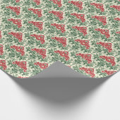 Traditioneel rood en groen kerstmasker cadeaupapier (Hoek)