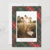 Traditioneel Rood en Groen Plaid Feestdagenkaart (Voorkant)