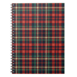 Traditioneel rood en groen Schotse tartan geruit Notitieboek