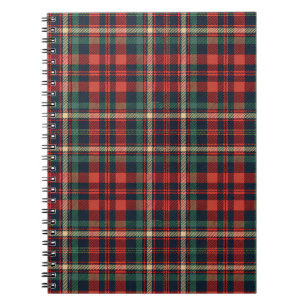 Traditioneel rood en groen Schotse tartan geruit Notitieboek