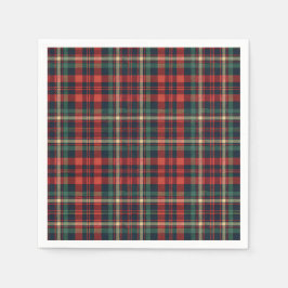 Traditioneel rood en groen Schotse tartan ruitjesp Servet
